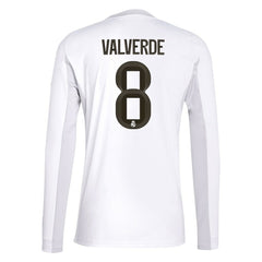 Federico Valverde Real Madrid 2025/26 Home Replica Long Sleeve Jersey White - Adidas