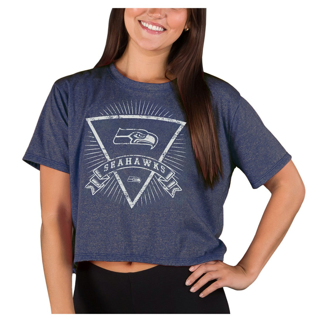Seattle Seahawks Concepts Sport Women's Quest Knit Crop Top College Navy