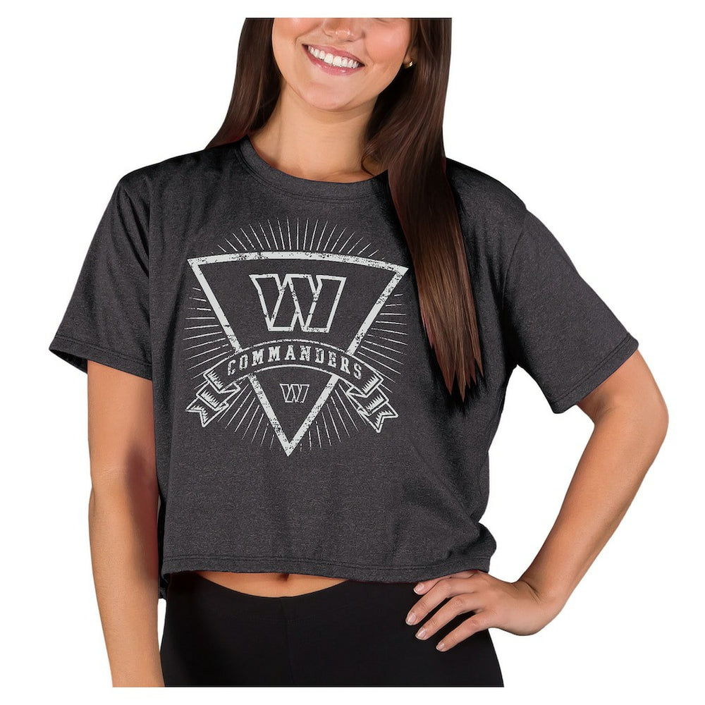 Washington Commanders Concepts Sport Women's Quest Knit Crop Top Charcoal