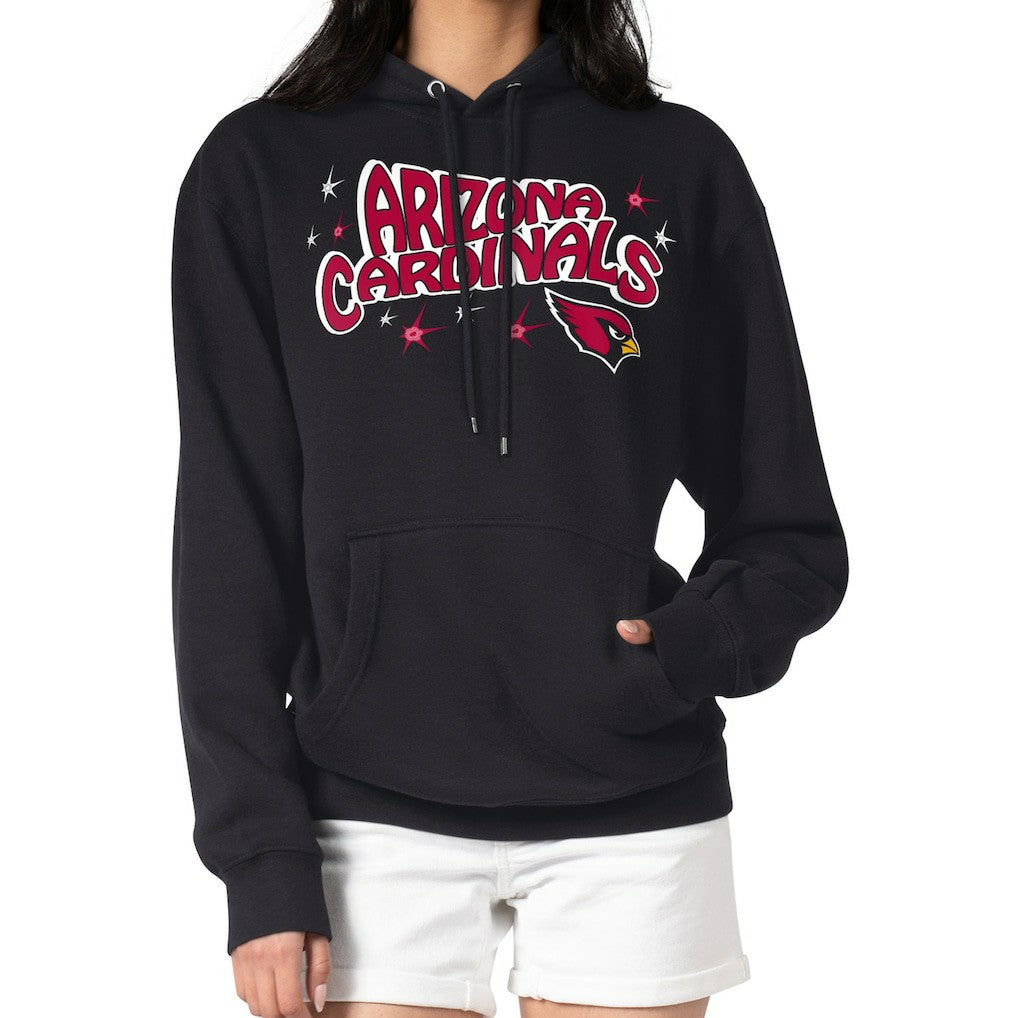 Arizona Cardinals Starter Women's Fireworks Fleece Pullover Hoodie Black