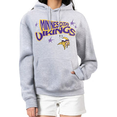 Minnesota Vikings Starter Women's Fireworks Fleece Pullover Hoodie Gray