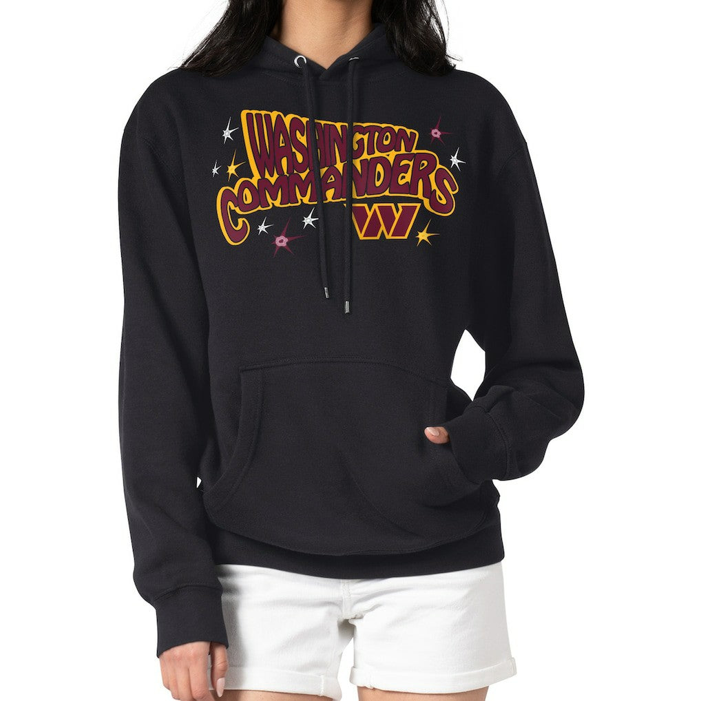 Washington Commanders Starter Women's Fireworks Fleece Pullover Hoodie Black