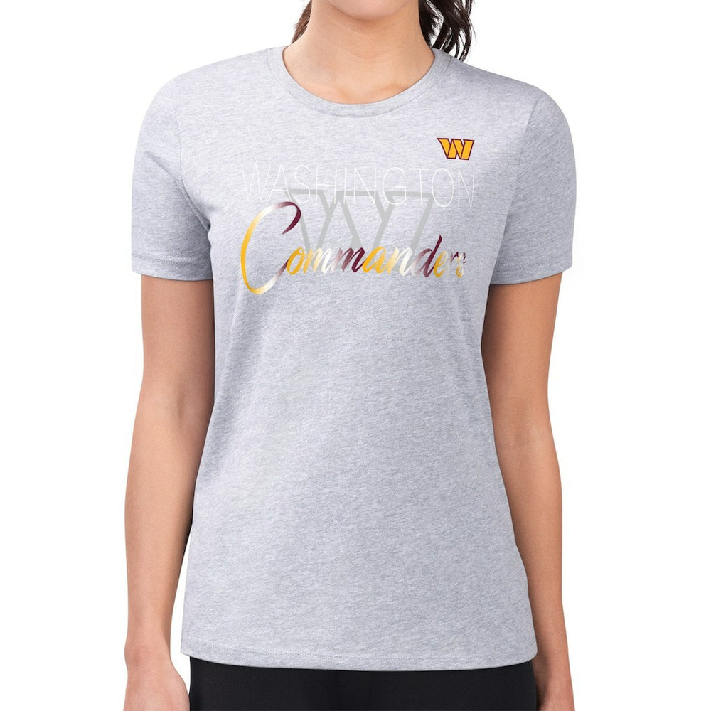 Washington Commanders G-III 4Her by Carl Banks Women's Super-Slim Fit Lightweight Shadow Logo T-Shirt Gray