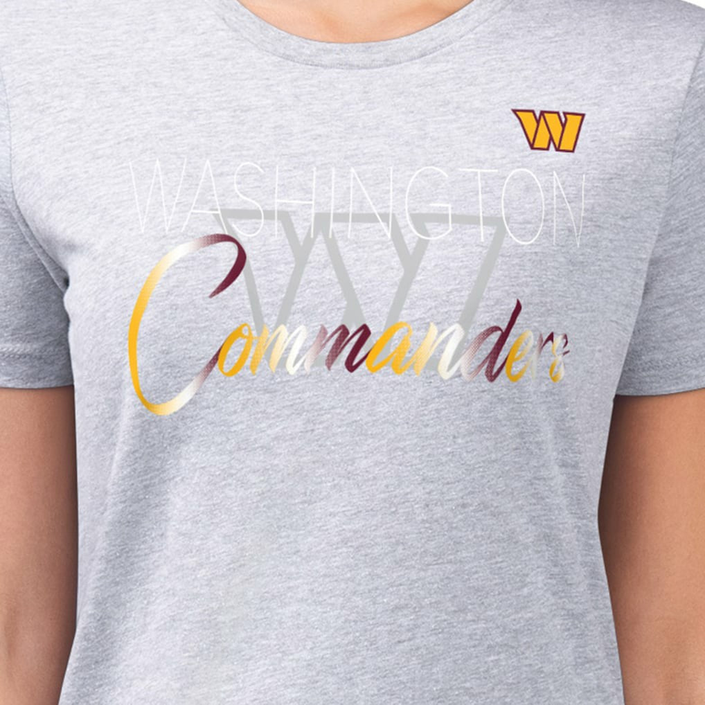 Washington Commanders G-III 4Her by Carl Banks Women's Super-Slim Fit Lightweight Shadow Logo T-Shirt Gray