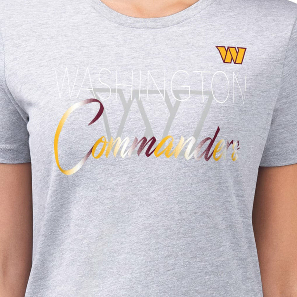 Washington Commanders G-III 4Her by Carl Banks Women's Super-Slim Fit Lightweight Shadow Logo T-Shirt Gray