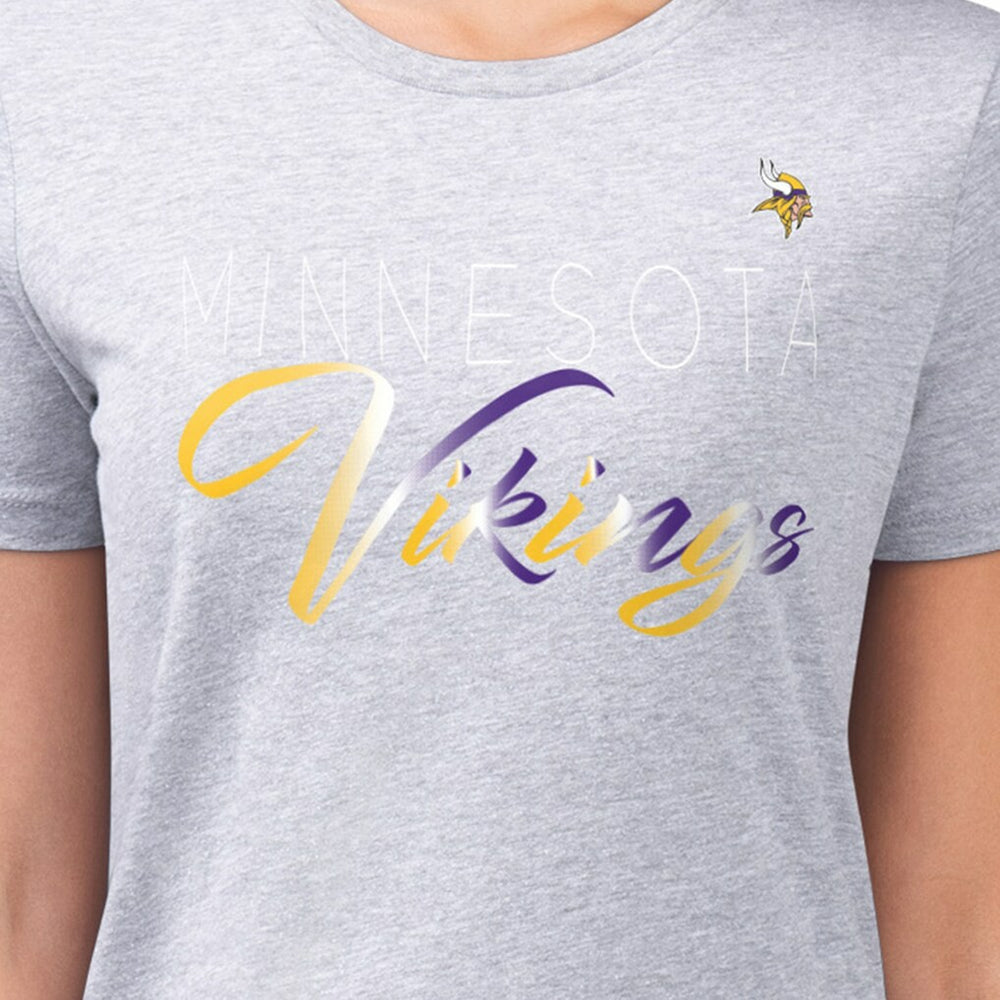 Minnesota Vikings G-III 4Her by Carl Banks Women's Super-Slim Fit Lightweight Shadow Logo T-Shirt Gray