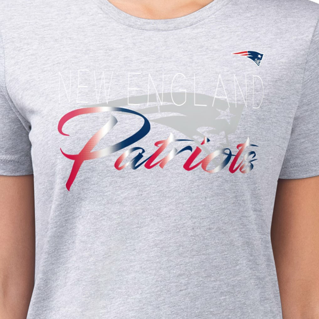 New England Patriots G-III 4Her by Carl Banks Women's Super-Slim Fit Lightweight Shadow Logo T-Shirt Gray