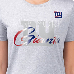 New York Giants G-III 4Her by Carl Banks Women's Super-Slim Fit Lightweight Shadow Logo T-Shirt Gray