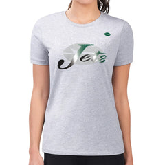 New York Jets G-III 4Her by Carl Banks Women's Super-Slim Fit Lightweight Shadow Logo T-Shirt Gray