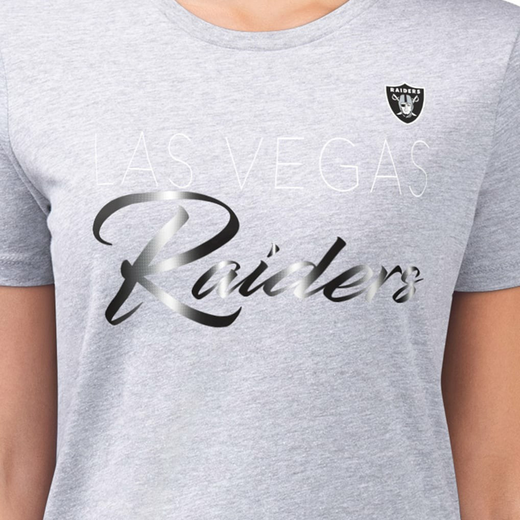 Las Vegas Raiders G-III 4Her by Carl Banks Women's Super-Slim Fit Lightweight Shadow Logo T-Shirt Gray