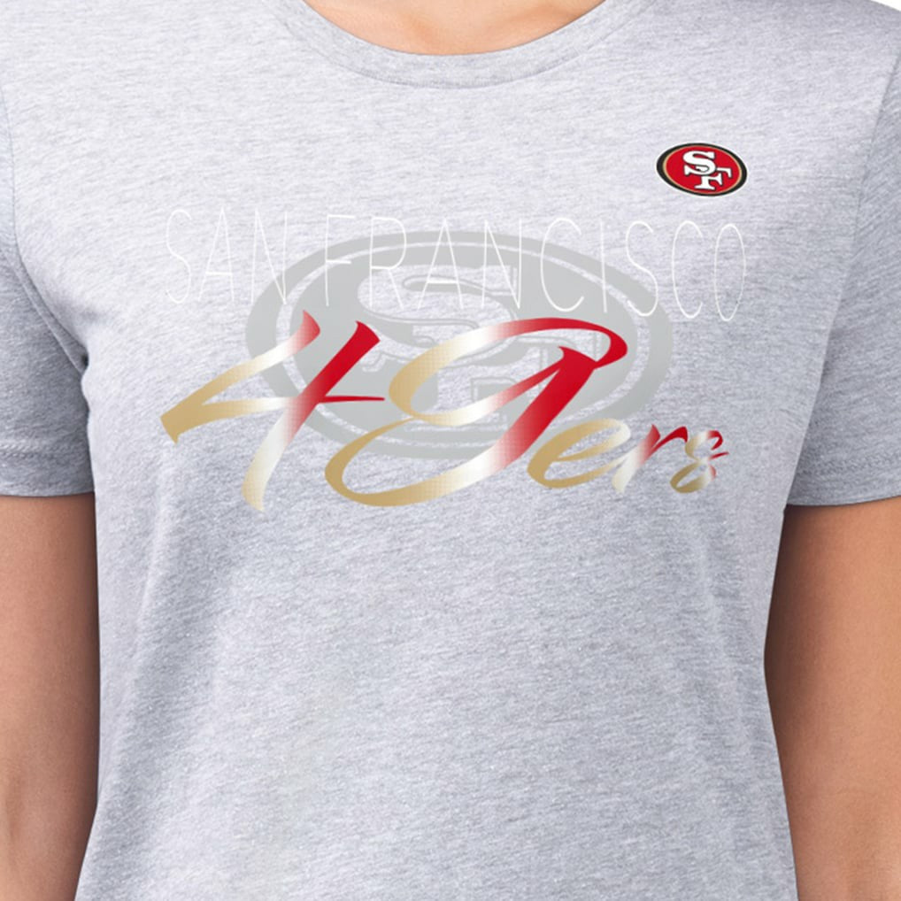 San Francisco 49ers G-III 4Her by Carl Banks Women's Super-Slim Fit Lightweight Shadow Logo T-Shirt Gray