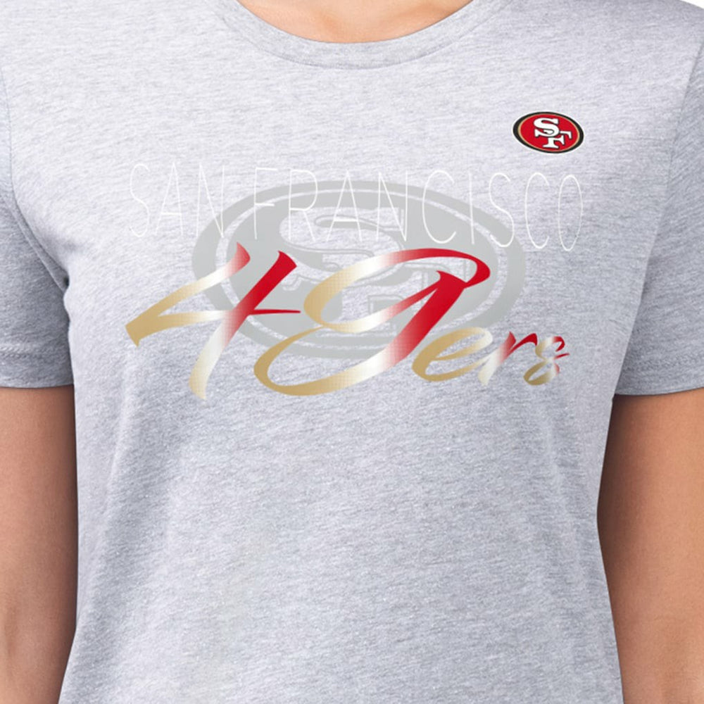 San Francisco 49ers G-III 4Her by Carl Banks Women's Super-Slim Fit Lightweight Shadow Logo T-Shirt Gray