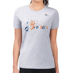 Denver Broncos G-III 4Her by Carl Banks Women's Super-Slim Fit Lightweight Shadow Logo T-Shirt Gray