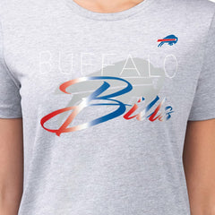 Buffalo Bills G-III 4Her by Carl Banks Women's Super-Slim Fit Lightweight Shadow Logo T-Shirt Gray