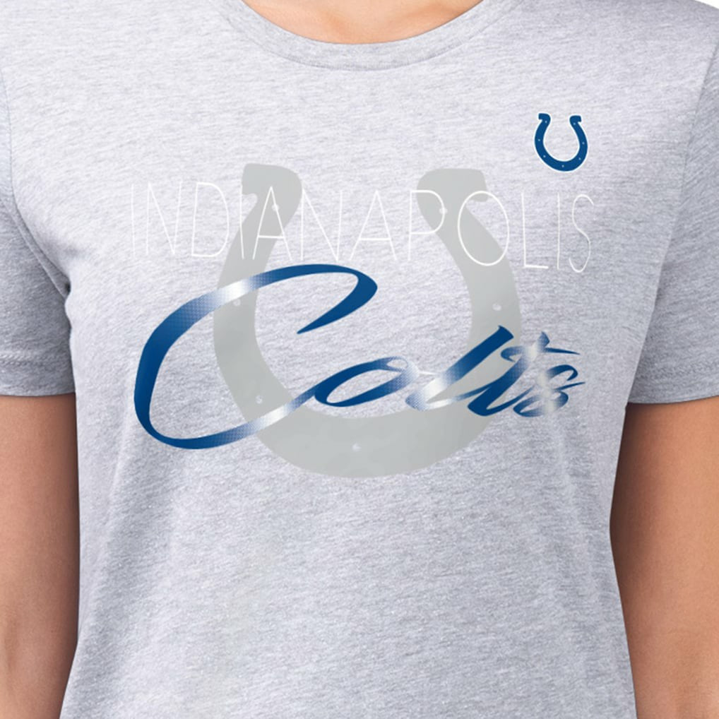 Indianapolis Colts G-III 4Her by Carl Banks Women's Super-Slim Fit Lightweight Shadow Logo T-Shirt Gray