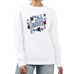 Dallas Cowboys G-III 4Her by Carl Banks Women's Roses Fleece Tri-Blend Pullover Sweatshirt White