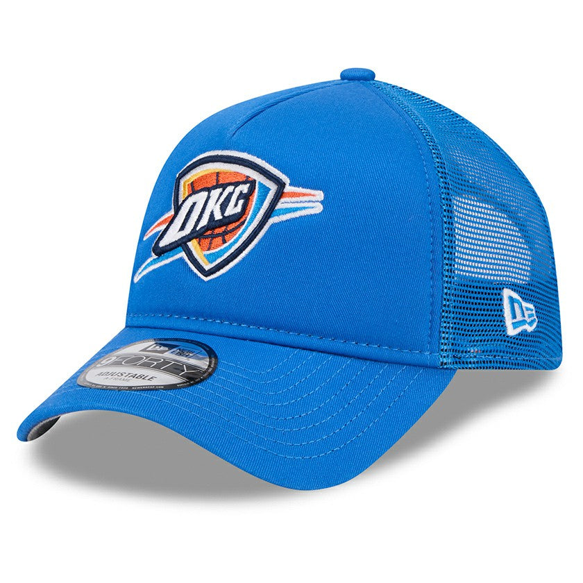 Oklahoma City Thunder Core Logo Foam Front A-Frame 9FORTY Adjustable Trucker Hat Blue | New Era discount