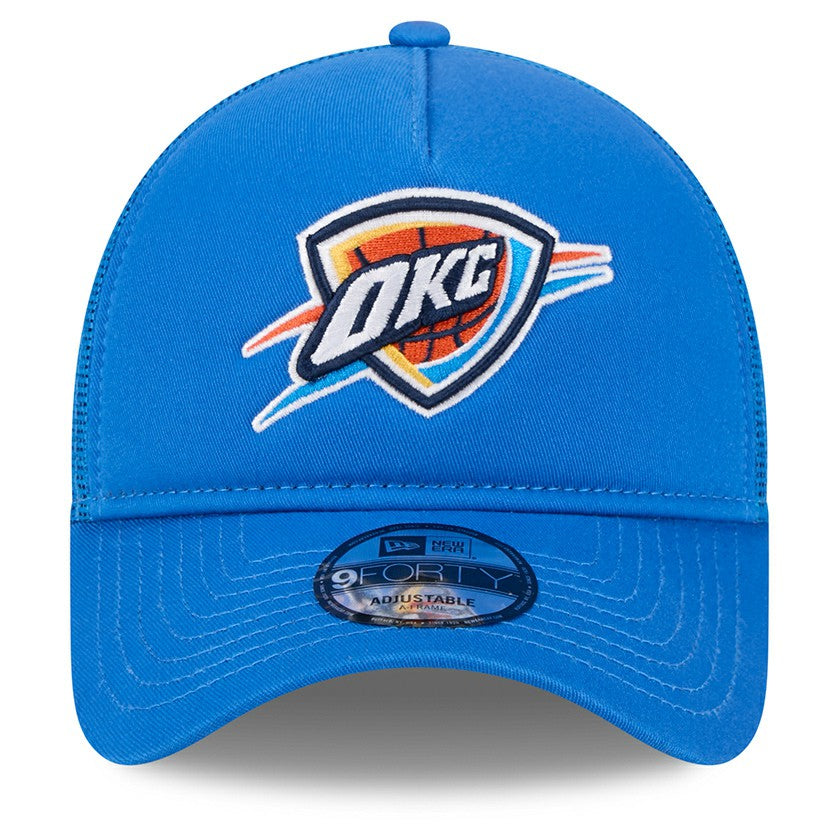 Oklahoma City Thunder Core Logo Foam Front A-Frame 9FORTY Adjustable Trucker Hat Blue | New Era discount