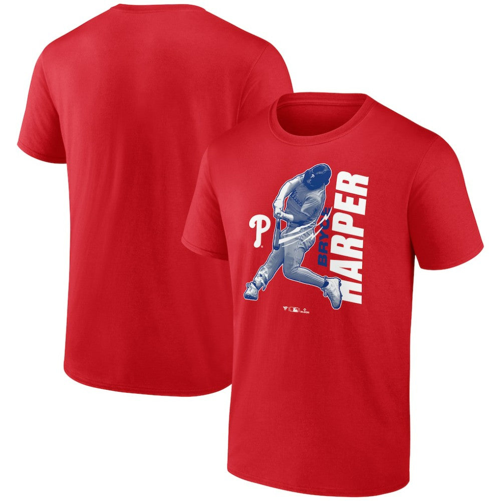Bryce Harper Philadelphia Phillies Player Graphic T-Shirt - Red - MLB Lifestyle