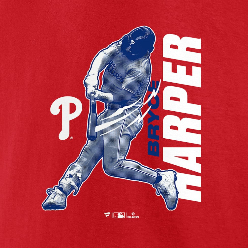 Bryce Harper Philadelphia Phillies Player Graphic T-Shirt - Red - MLB Lifestyle
