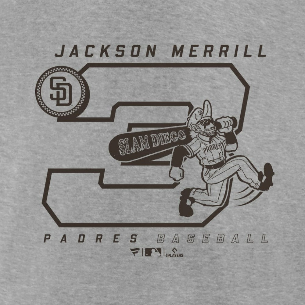 Jackson Merrill San Diego Padres Player Graphic T-Shirt - Heather Gray - MLB Sale