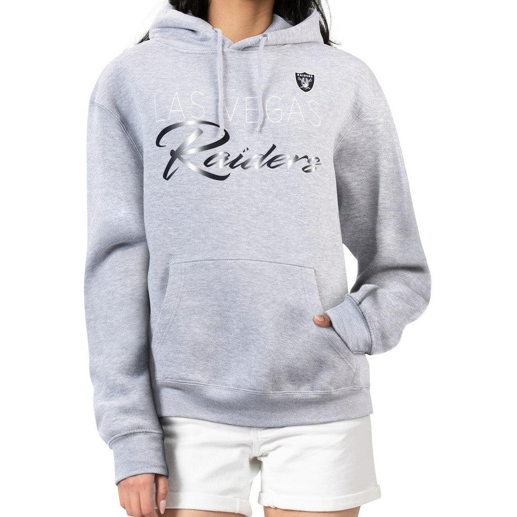 Las Vegas Raiders G-III 4Her by Carl Banks Women's Shadow Logo Fleece Pullover Hoodie Gray