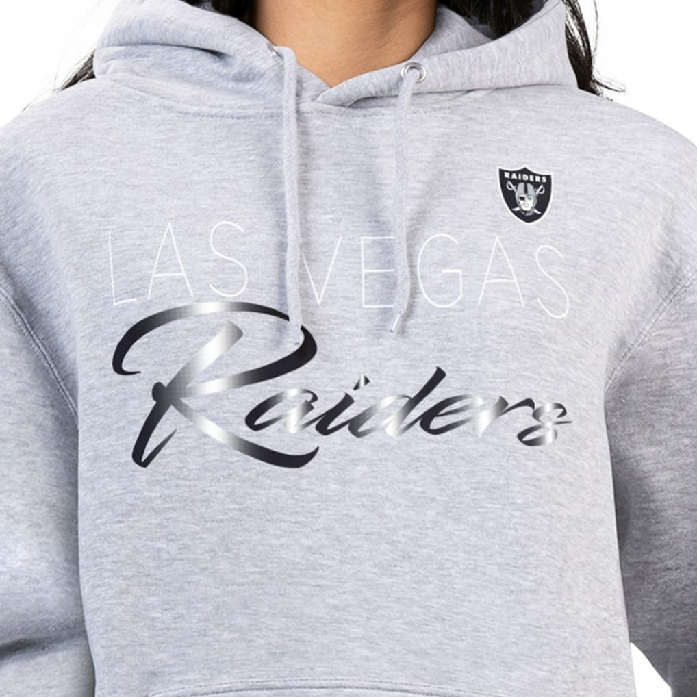Las Vegas Raiders G-III 4Her by Carl Banks Women's Shadow Logo Fleece Pullover Hoodie Gray