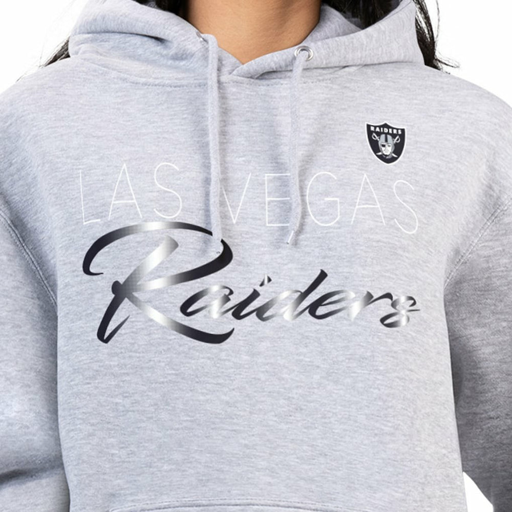 Las Vegas Raiders G-III 4Her by Carl Banks Women's Shadow Logo Fleece Pullover Hoodie Gray