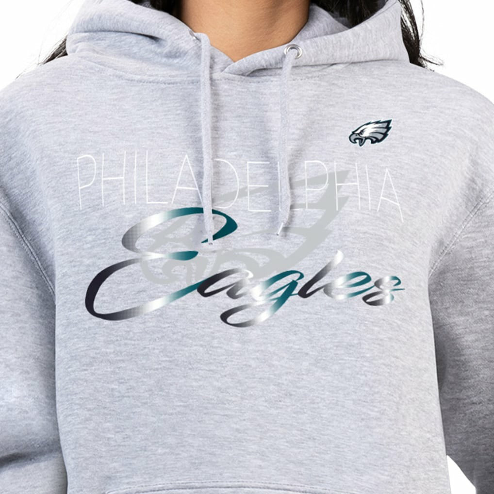 Philadelphia Eagles G-III 4Her by Carl Banks Women's Shadow Logo Fleece Pullover Hoodie Gray