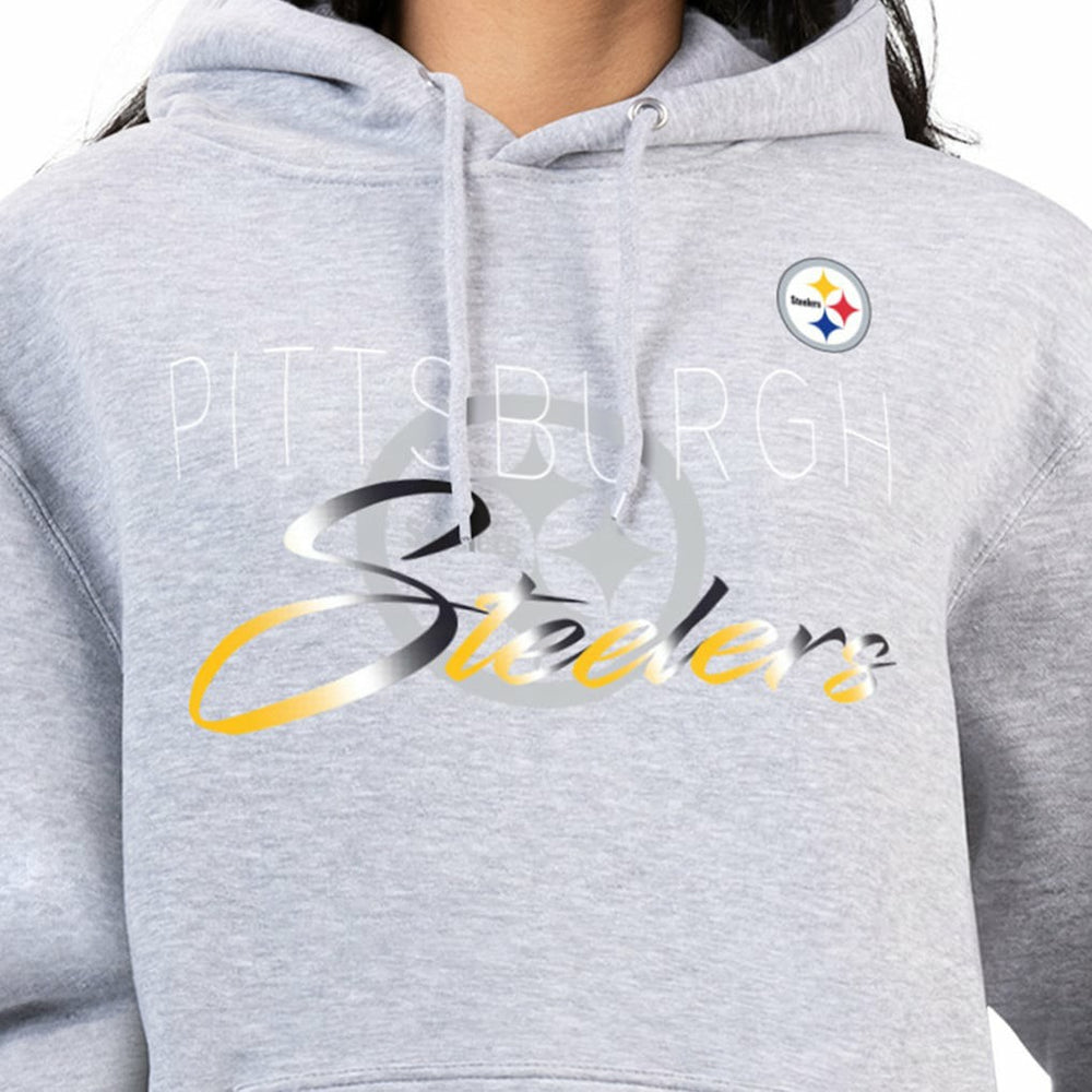 Pittsburgh Steelers G-III 4Her by Carl Banks Women's Shadow Logo Fleece Pullover Hoodie Gray