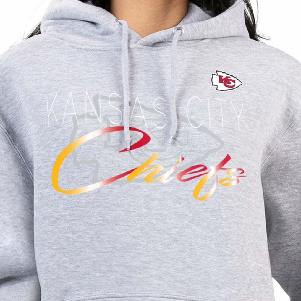 Kansas City Chiefs G-III 4Her by Carl Banks Women's Shadow Logo Fleece Pullover Hoodie Gray