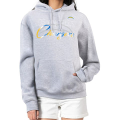 Los Angeles Chargers G-III 4Her by Carl Banks Women's Shadow Logo Fleece Pullover Hoodie Gray