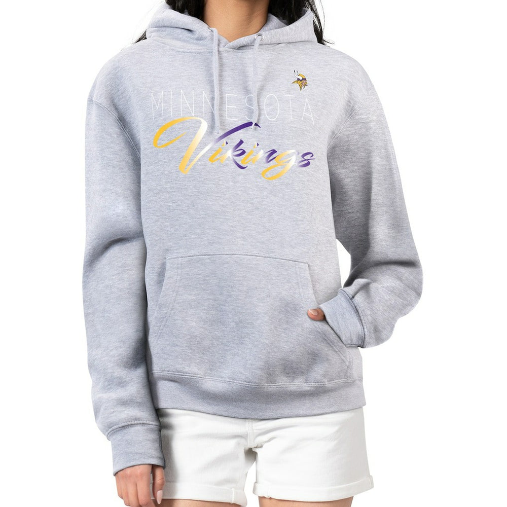 Minnesota Vikings G-III 4Her by Carl Banks Women's Shadow Logo Fleece Pullover Hoodie Gray