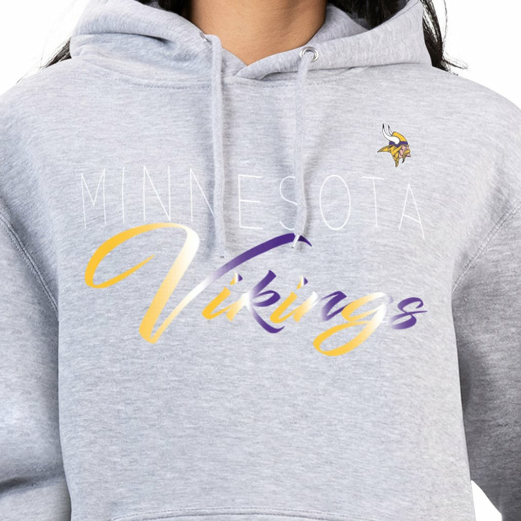 Minnesota Vikings G-III 4Her by Carl Banks Women's Shadow Logo Fleece Pullover Hoodie Gray
