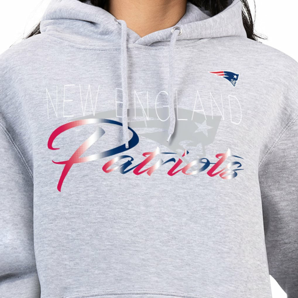 New England Patriots G-III 4Her by Carl Banks Women's Shadow Logo Fleece Pullover Hoodie Gray
