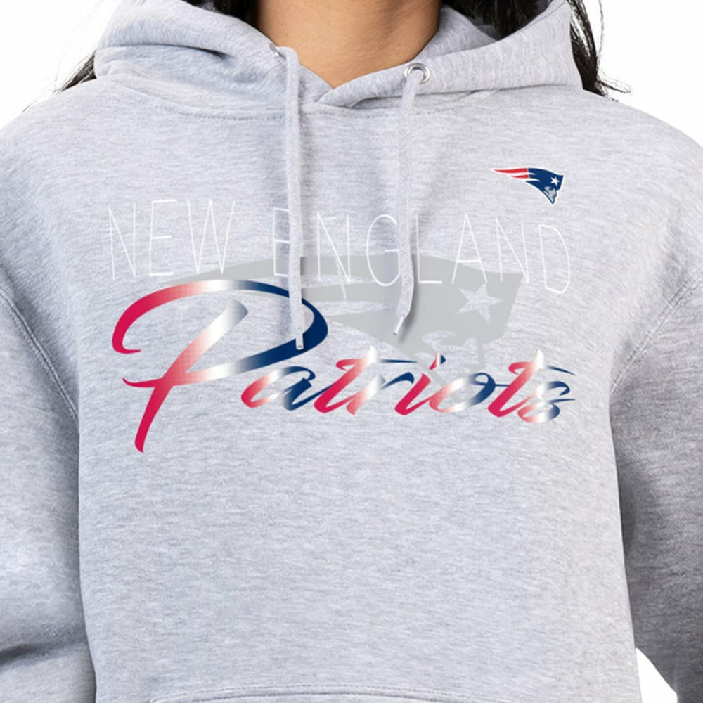 New England Patriots G-III 4Her by Carl Banks Women's Shadow Logo Fleece Pullover Hoodie Gray