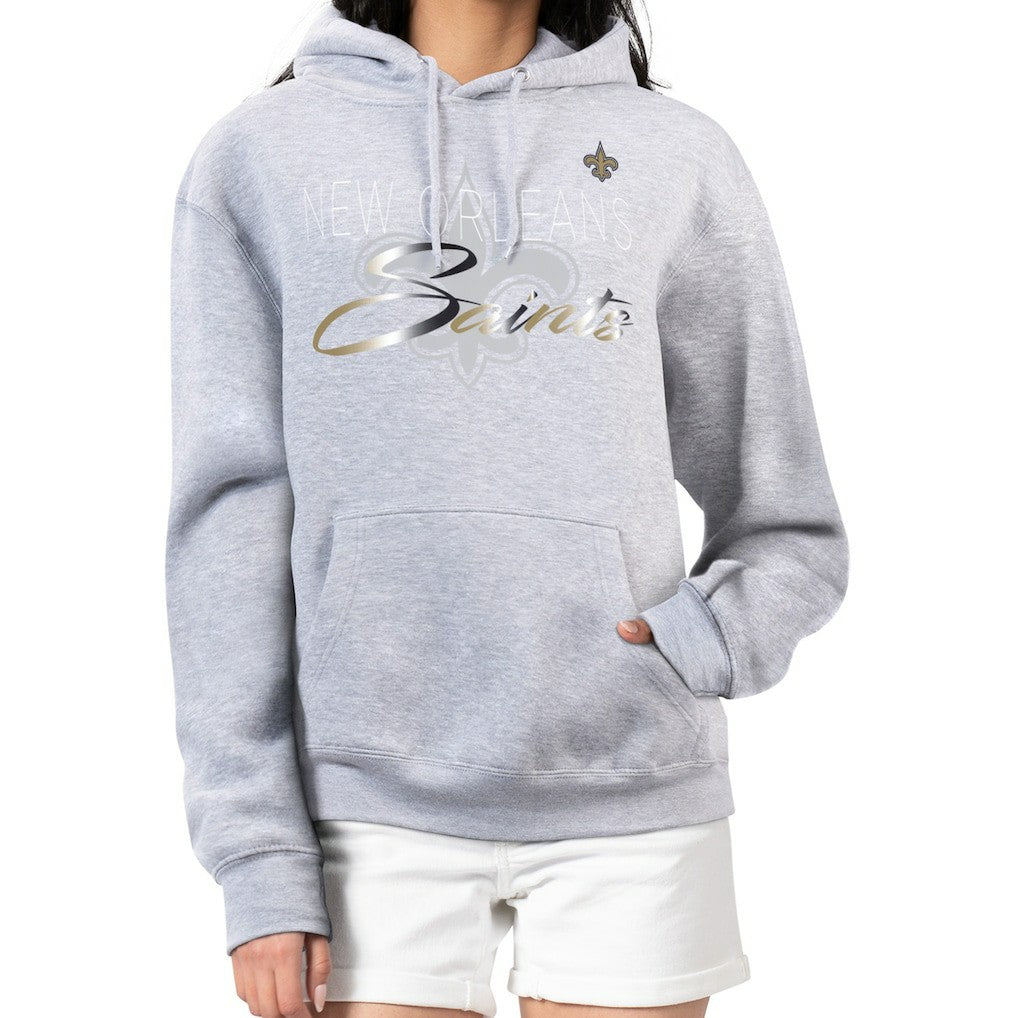 New Orleans Saints G-III 4Her by Carl Banks Women's Shadow Logo Fleece Pullover Hoodie Gray