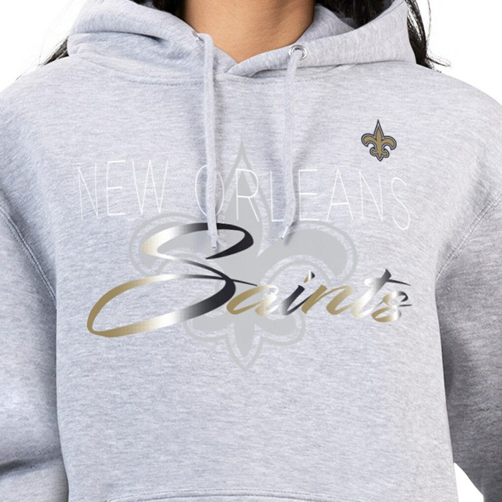 New Orleans Saints G-III 4Her by Carl Banks Women's Shadow Logo Fleece Pullover Hoodie Gray