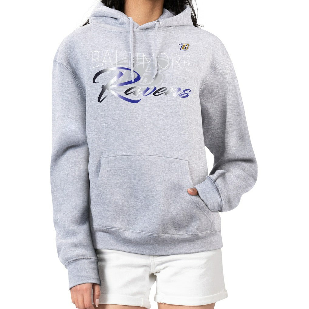 Baltimore Ravens G-III 4Her by Carl Banks Women's Shadow Logo Fleece Pullover Hoodie Gray