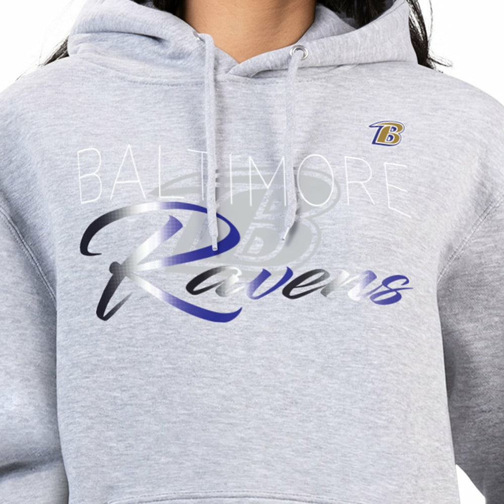 Baltimore Ravens G-III 4Her by Carl Banks Women's Shadow Logo Fleece Pullover Hoodie Gray