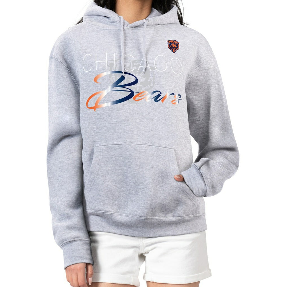 Chicago Bears G-III 4Her by Carl Banks Women's Shadow Logo Fleece Pullover Hoodie Gray