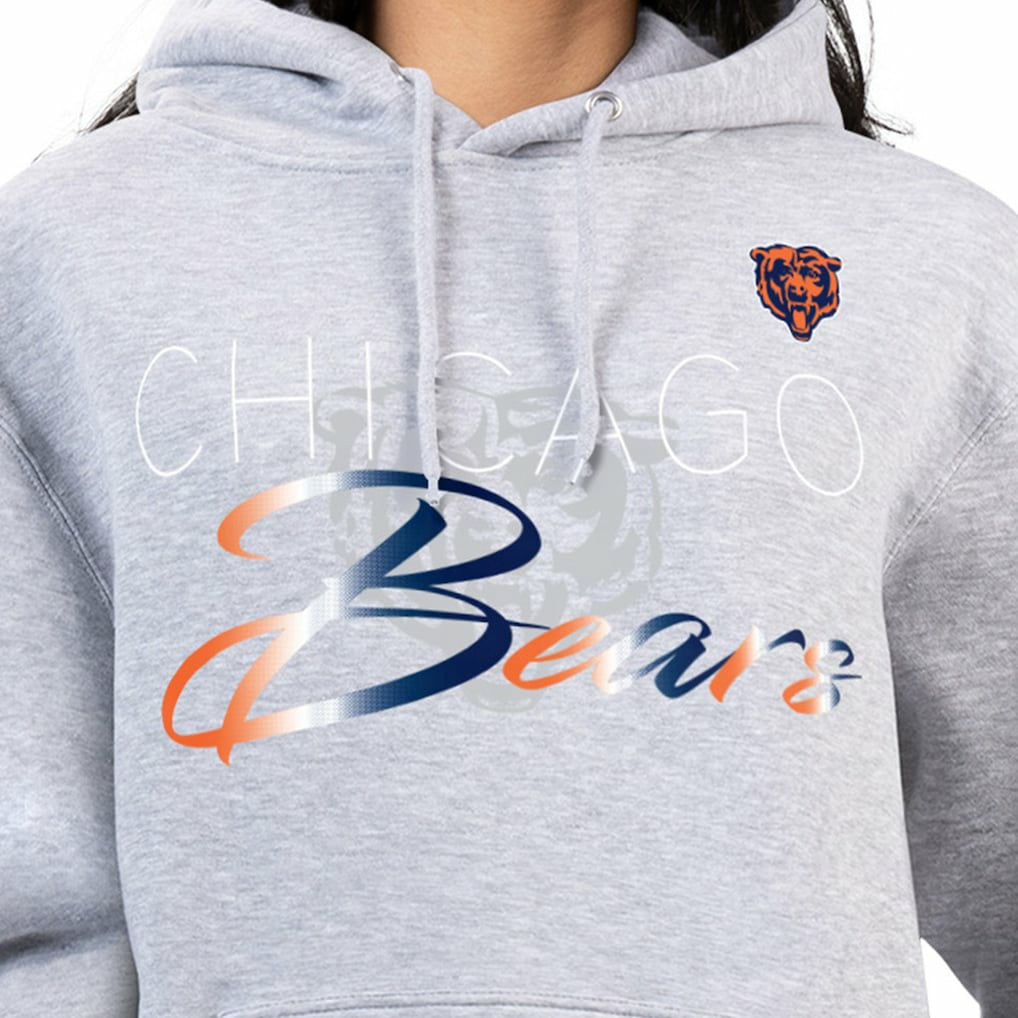 Chicago Bears G-III 4Her by Carl Banks Women's Shadow Logo Fleece Pullover Hoodie Gray