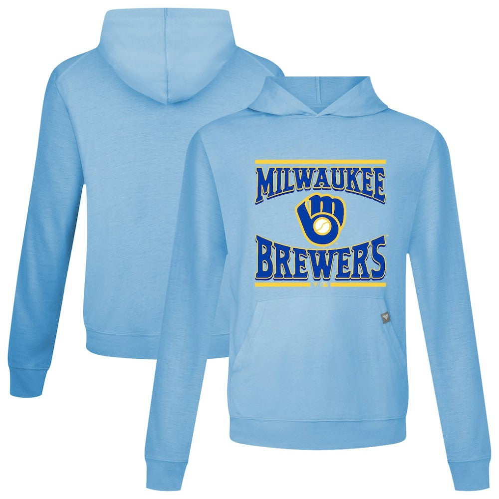 Milwaukee Brewers Levelwear Big Brew Relay Pullover Hoodie - Light Blue - MLB Online