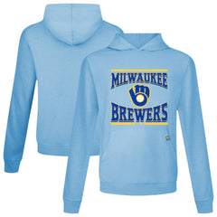 Milwaukee Brewers Levelwear Big Brew Relay Pullover Hoodie - Light Blue - MLB Online