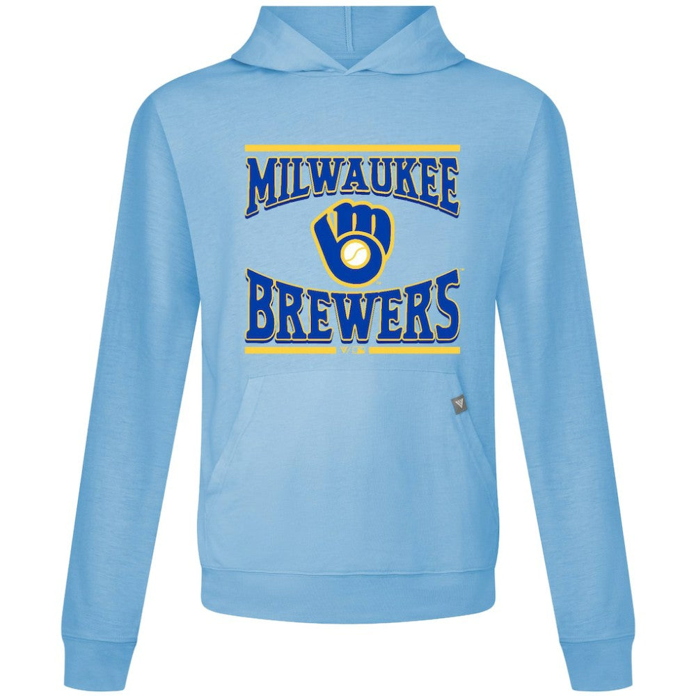Milwaukee Brewers Levelwear Big Brew Relay Pullover Hoodie - Light Blue - MLB Online