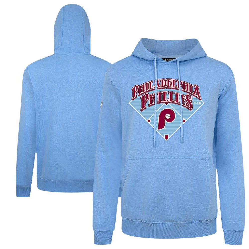 Philadelphia Phillies Levelwear Phantastic Podium Pullover Hoodie - Light Blue - MLB Discount
