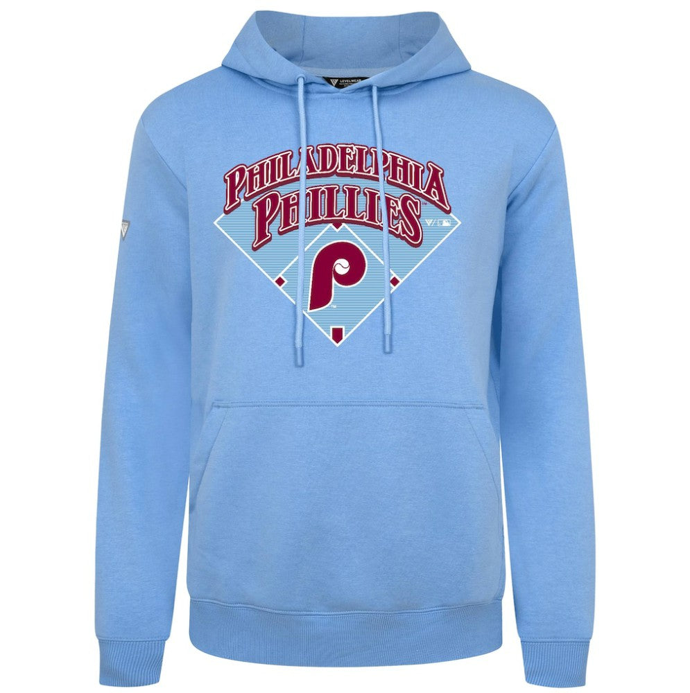 Philadelphia Phillies Levelwear Phantastic Podium Pullover Hoodie - Light Blue - MLB Discount