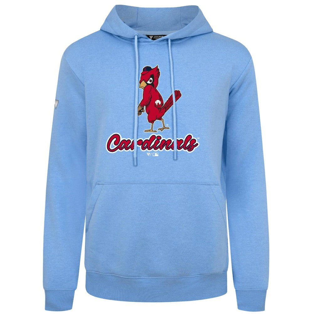St. Louis Cardinals Levelwear Seeing Red Podium Pullover Hoodie - Light Blue - MLB Discount