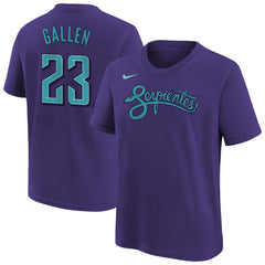 Zac Gallen Arizona Diamondbacks Nike Youth Fuse City Connect Name & Number T-Shirt - Purple - Nike on Sale