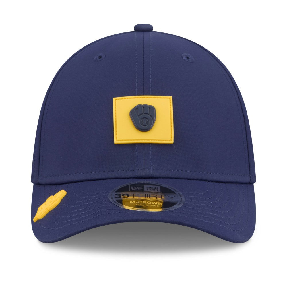 Milwaukee Brewers New Era 2026 Clubhouse M-Crown 39THIRTY Flex Hat - Navy - New Era Online
